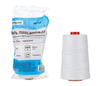 Нить прошивная OfficeSpace, лавсановая, d0,7мм, 1000 м, ЛШ-170, белая 295933