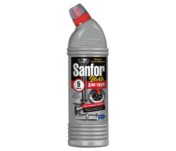 Средство для прочистки труб Sanfor 5 минут, гель, 750мл 1559