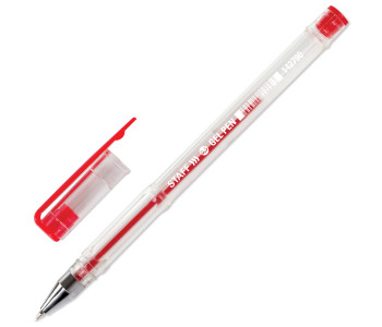 Ручка гелевая 0,5мм красная. STAFF Basic GP-789 142790