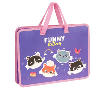 Папка с ручками А4 ArtSpace "Funny Kittens", пластик, на молнии, 45мм ПТЛ-14_49818