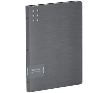 Папка 40 вклад. Steel&Style", 25мм, 1800мкм,  (полифом), серебристый металлик PPf_96102