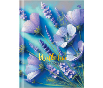 Бизнес-блокнот А6, 80л., BG "Flowers with love", ББ6т80_лм_тф 62660 BG