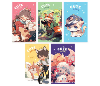 Блокнот 40л А7 скл. "Cute anime" Б7ск48 12764 BG