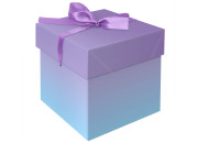 Коробка складная подарочная MESHU "Duotone. Blue-Lilac gradient", (15*15*15см), с лентой, MS_54174