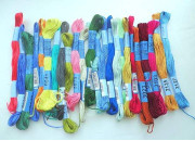 Нитки для вышивания "GAMMA"  мулине  ( 3071-3172 )  х/б, 8 м, №3135 зеленый