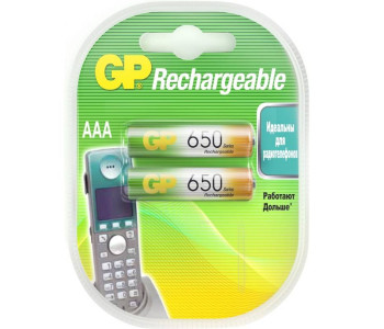 Аккумулятор GP AAA (HR03) 650mAh 2BL 65AAAHC-2DECRC2 ЦЕНА ЗА ШТУКУ