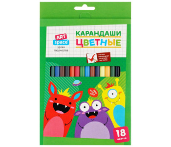 Карандаши цветн. 18шт "Монстрики", CP_41031 Спейс
