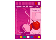 Картон цветной А4 7л 7цв мел.двухстор.Бабочки С0260-05 КТС