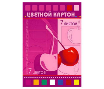 Картон цветной А4 7л 7цв двустор. Друзья мелов. папка 200г/м2 С0260-09 КТС