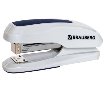 Степлер №24/6, 26/6 BRAUBERG "Extra", до 30 листов, серо-синий, 229087