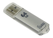 Флэш-диск Smart Buy "V-Cut"  64GB, USB 2.0 Flash Drive, серебристый (металл.корпус) SB64GBVC-S