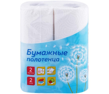 Полотенца бумажные в рулонах OfficeClean, 2-х слойн., 9,6м/рул, белые, 2шт. 249813