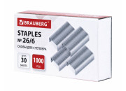 Скобы д/степлера 26/6 карт. 225973 Brauberg