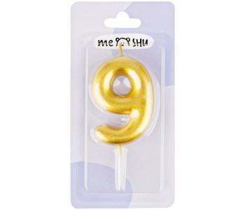 Свеча для торта с держателем MESHU "Metallic", ассорти, 11см, 10шт MS_57407