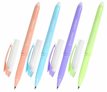 Ручка гелевая Пиши-Стирай BRAUBERG X-ERASE PASTEL, СИНЯЯ,  узел 0,7мм,143953