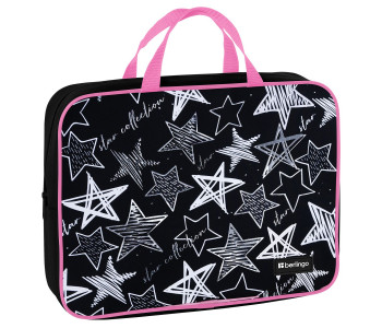 Папка с ручками 1 отд, А4 Berlingo "Glossy stars", 350*265*80мм текстиль BR-FB-0402