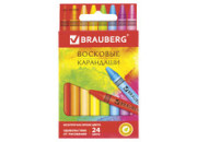 Карандаши воск. 24цв BRAUBERG "АКАДЕМИЯ",  227285