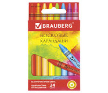 Карандаши воск. 24цв BRAUBERG "АКАДЕМИЯ",  227285
