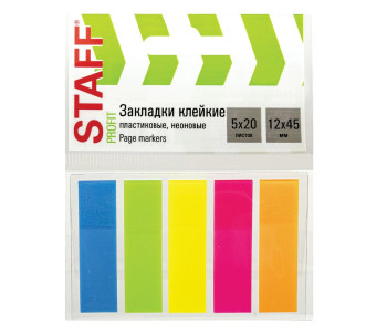 Блок клей. Закладки 45х12мм,20х5мм. неон  129355 STAFF