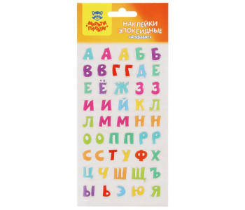 Наклейки гелевые Мульти-Пульти "Алфавит", 10*22см, 48 наклеек, ES_40031