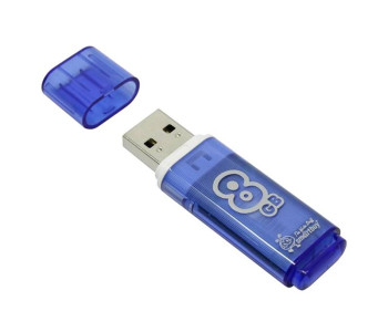 Флэш-диск Smart Buy "Glossy"   8GB, USB 2.0 Flash Drive, голубой SB8GBGS-B
