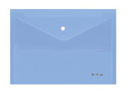 Папка конверт на кнопке А4 голубая 180мкр  Berlingo,  AKk_04110