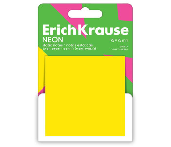 Блок клей. 75х75, ErichKrause "Neon", 50 листов желтый 61903