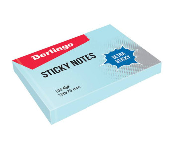 Блок клей. 100*75мм, 100л., пастель, голубой."Ultra Sticky" LSn_39502 Berlingo