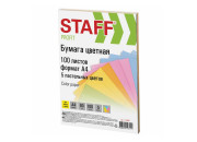 Бумага для ксер. А4 100л 80г/м пастель.асс.5цв. STAFF Profit, 110889