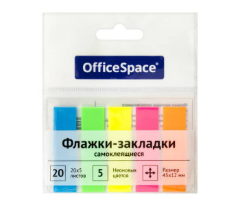 Блок клей. Закладки 45х12мм,20х5мм. неон  SN20_17792 OfficeSpace
