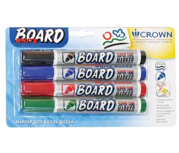 Маркер для доски Набор 4шт.блист. CBM-1000-B/ЧСЗК Crown