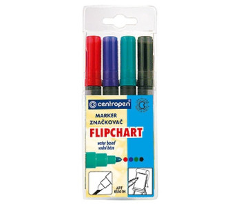 Маркер Flipchart Набор 4цв 2,5мм круг. 8550/04 Centropen