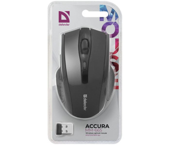 Мышь беспроводная Defender Accura MM-665, черный, 6btn+Roll 52665