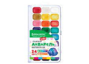Краска аквар. 24цв (18+6пер)BRAUBERG KIDS NEW пласт.уп. 192798