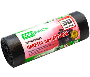 Мешки для мусора 30л Mirpack "Extra" ПНД, 50*60см, 12мкм, 20шт., 3020500 Мешки для мусора 30л Mirpack "Extra" ПНД, 50*60см, 12мкм, 20шт., 3020500