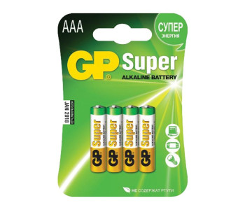 Батарейка GP Super Alkaline AAA (LR03)-U4  ЦЕНА ЗА ШТУКУ Китай
