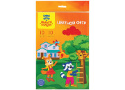 Цветной фетр Мульти-Пульти "Приключения Енота", А4, 10л., 10цв., 1мм ФЦ10_18064