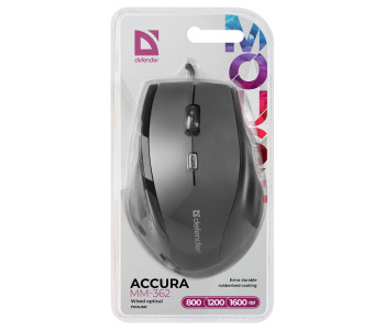 Мышь Defender Icon MB-057, бесшумная, USB, черный, 3btn+Roll 52057 провод