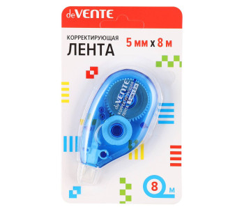 Коррект. лента 5х8 син. полупрозрач. корп. боков. апп. блист. 4062105 deVente 12/288