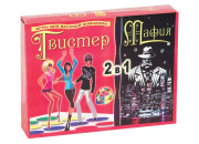 Набор игр 2 в 1 Нескучные игры "Твистер + Мафия", с рулеткой, 17 карточек 7074
