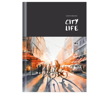 Скетчбук 100л. А5 7БЦ BG "City life", глянцевая ламинация, 100г/м2  СС5т100_лг 11289