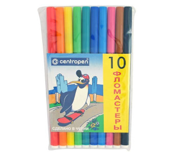 Фломастеры  10цв Пингвин в конв. 7790/10ET Centropen