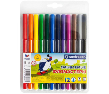 Фломастеры  12цв блист.Пингвин 7790/12TP Centropen