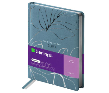 Ежедневник датир. 2027г.А5, 184л., кожзам, Berlingo "Holography", розовый  DD7_F0033
