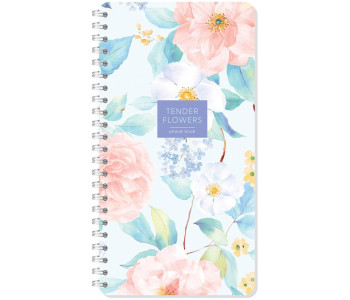 Книжка телеф. А5, 80л., на гребне OfficeSpace "Цветы. Tender flowers" Тк80г_39175