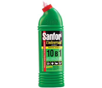 Средство для сантехники Sanfor "Universal 10в 1. Лимонная свежесть", гель с хлором, 750мл  8894
