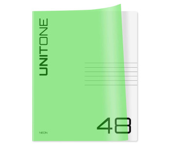 Тетрадь 48л А5 кл. UniTone. Neon пласт обл неон салат Т5ск48_пл 12471 BG