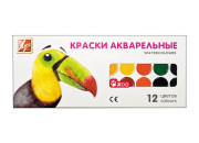 Краска аквар. 12цв "ZOO" картон 19С 1247-08 Луч