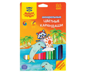 Карандаши цветн. 36шт аквар. "Енот в Карибском море"  CP_16678 Мульти-Пульти