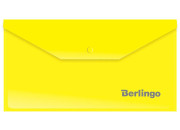 Папка конверт на кнопке С6 желтая 180мкр  Berlingo,  AKk_06305